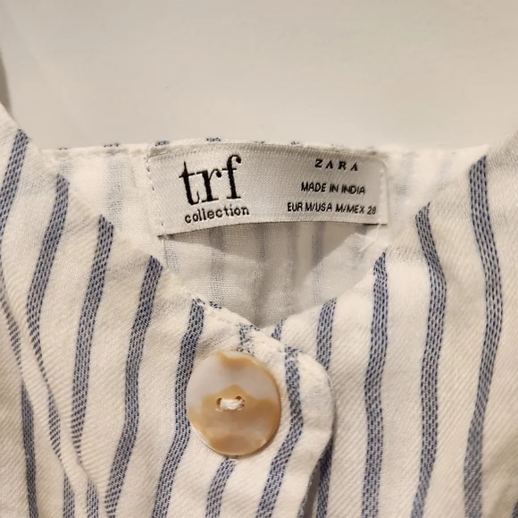 Zara TRF collection blue and white striped summer dress - Picture 3 of 4